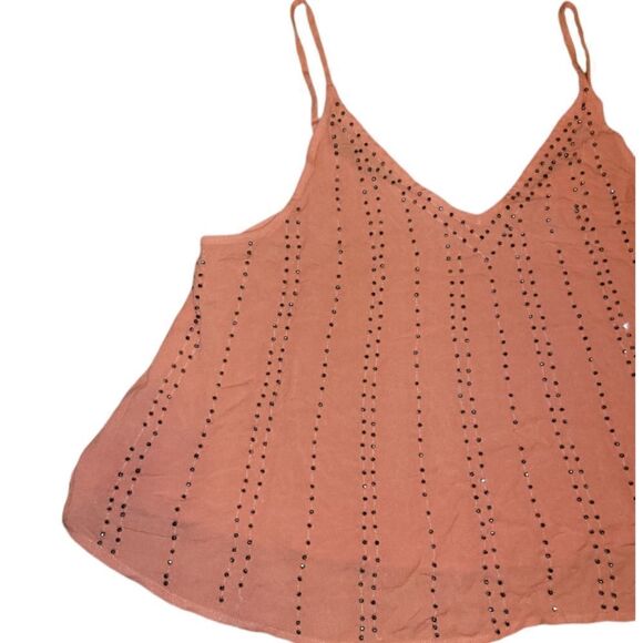 Free People Coral Beaded Embellished Oversized Sleeveless Tank Top M - Picture 6 of 14